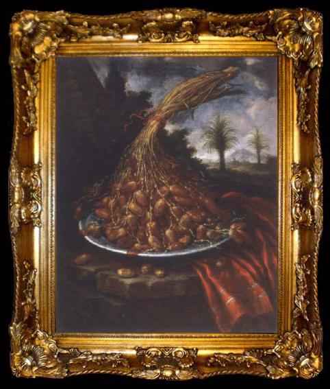 framed  Bartolomeo Bimbi Plate with Datteln, ta009-2